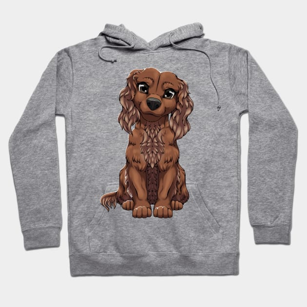 Red Cocker Spaniel Hoodie by Bamsdrawz